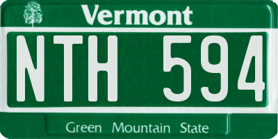 VT license plate NTH594
