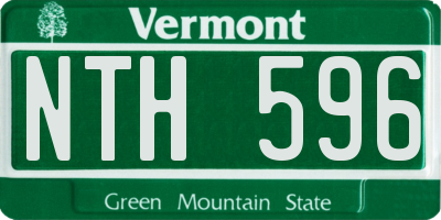 VT license plate NTH596
