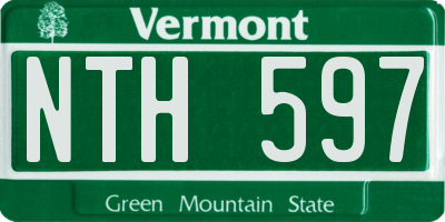 VT license plate NTH597