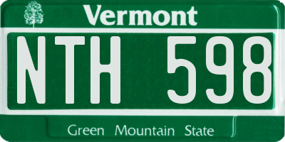 VT license plate NTH598