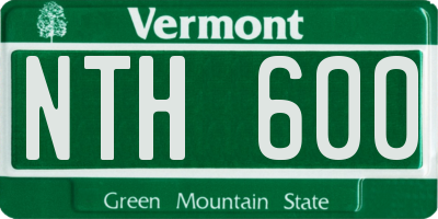 VT license plate NTH600