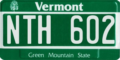 VT license plate NTH602