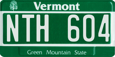 VT license plate NTH604