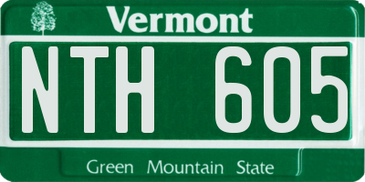 VT license plate NTH605