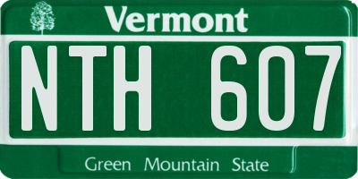 VT license plate NTH607