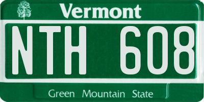 VT license plate NTH608