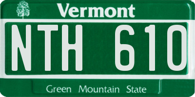 VT license plate NTH610