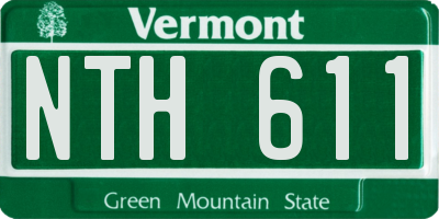 VT license plate NTH611