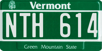 VT license plate NTH614