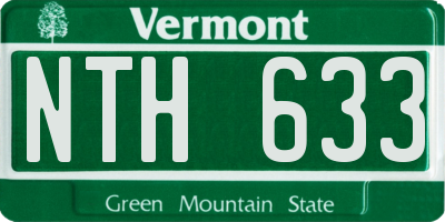 VT license plate NTH633