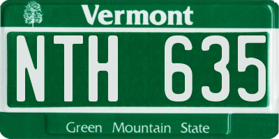 VT license plate NTH635