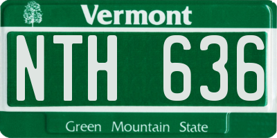 VT license plate NTH636