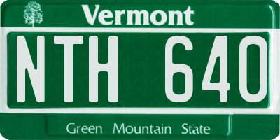VT license plate NTH640