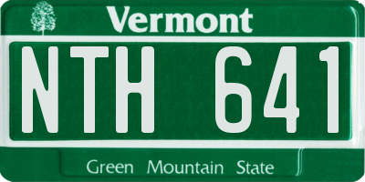 VT license plate NTH641