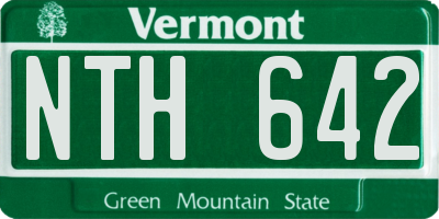 VT license plate NTH642