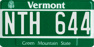 VT license plate NTH644