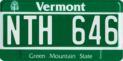 VT license plate NTH646