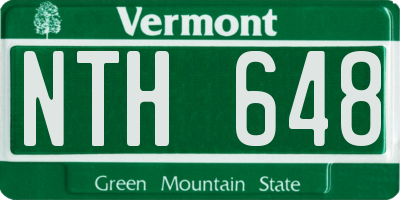 VT license plate NTH648