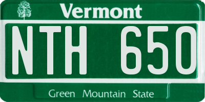 VT license plate NTH650