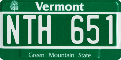 VT license plate NTH651