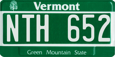 VT license plate NTH652