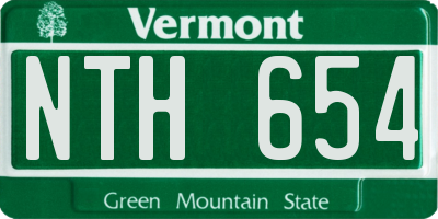 VT license plate NTH654