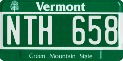 VT license plate NTH658
