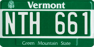 VT license plate NTH661