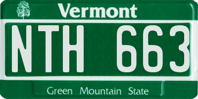 VT license plate NTH663