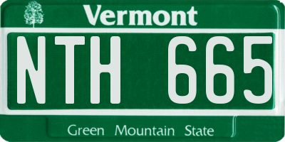 VT license plate NTH665