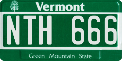 VT license plate NTH666