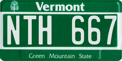 VT license plate NTH667