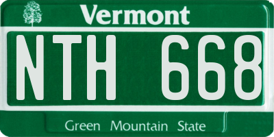 VT license plate NTH668