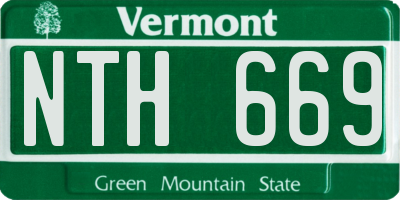 VT license plate NTH669