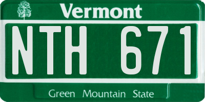 VT license plate NTH671