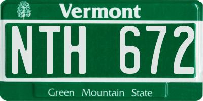 VT license plate NTH672