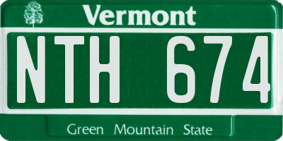 VT license plate NTH674