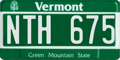 VT license plate NTH675