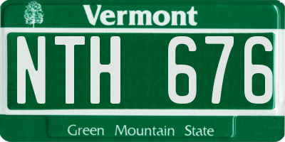 VT license plate NTH676