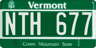 VT license plate NTH677