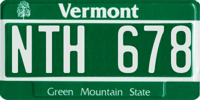 VT license plate NTH678