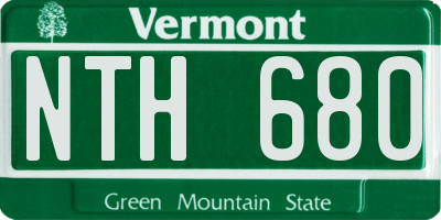 VT license plate NTH680
