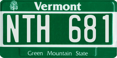 VT license plate NTH681
