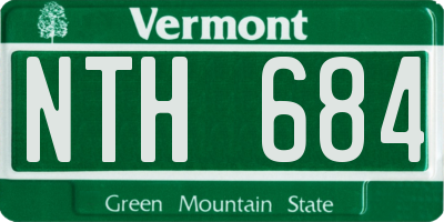 VT license plate NTH684