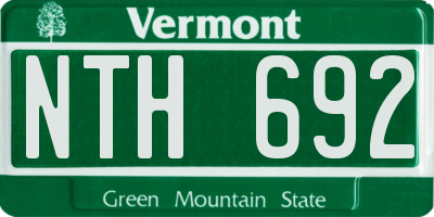 VT license plate NTH692