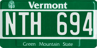 VT license plate NTH694