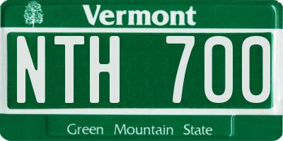 VT license plate NTH700