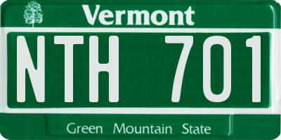 VT license plate NTH701