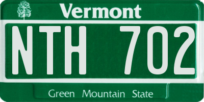 VT license plate NTH702
