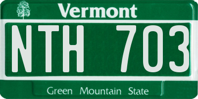 VT license plate NTH703